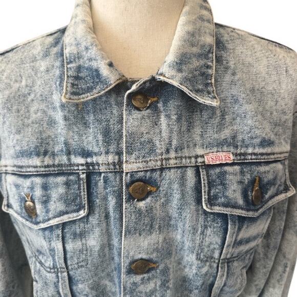Vintage U.S. Blues Dragon Embroidered Cotton Denim Jacket M - Picture 4 of 10